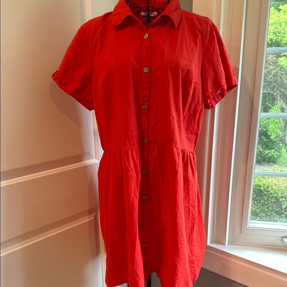 Derek Hart, short sleeve button-down colored dress